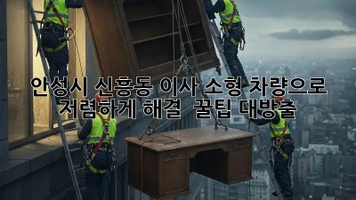 안성시 신흥동 이사, 소형 차량으로 저렴하게 해결? 🤔 꿀팁 대방출!